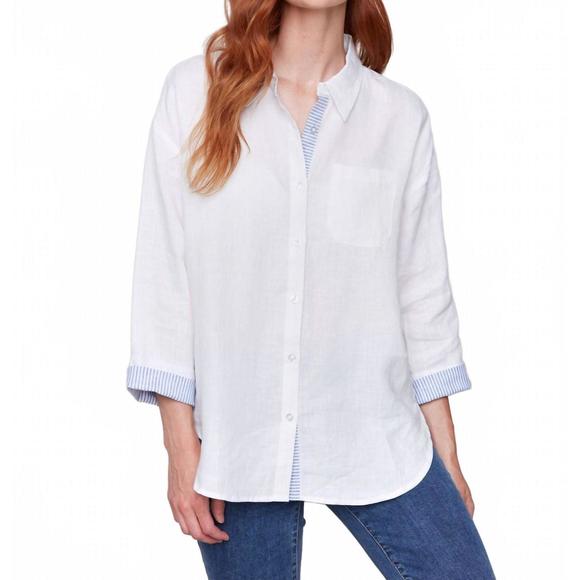 NEW CHARLIE B drop shoulder long sleeve top in white - Picture 1 of 3